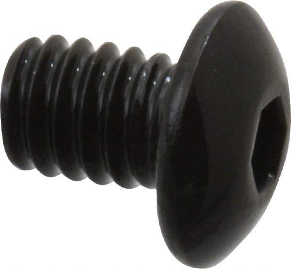 Value Collection - #8-32 UNC Hex Socket Drive, Button Screw - Alloy Steel, Black Oxide Finish, Fully Threaded, 1/4" Length Under Head - Caliber Tooling