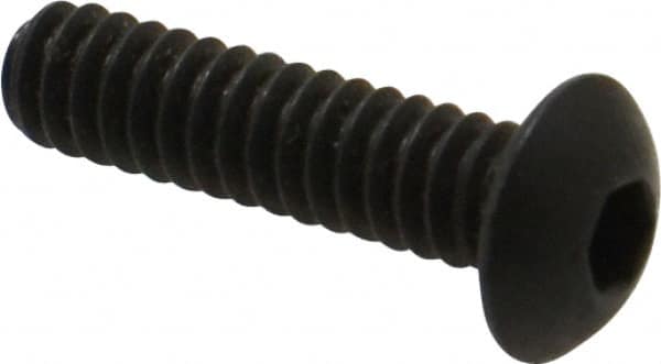 Value Collection - #10-24 UNC Hex Socket Drive, Button Screw - Alloy Steel, Black Oxide Finish, Fully Threaded, 3/4" Length Under Head - Caliber Tooling