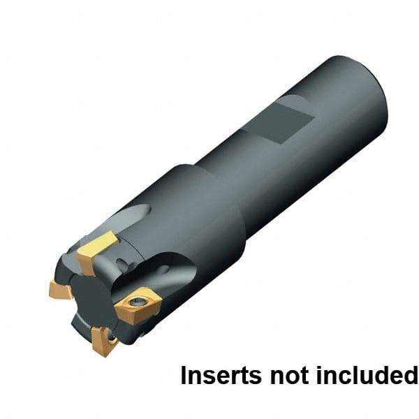 Kennametal - 1" Cut Diam, 1" Shank Diam, 3.78" OAL, Indexable Square Shoulder End Mill - Weldon Shank, 0° Lead Angle - Caliber Tooling