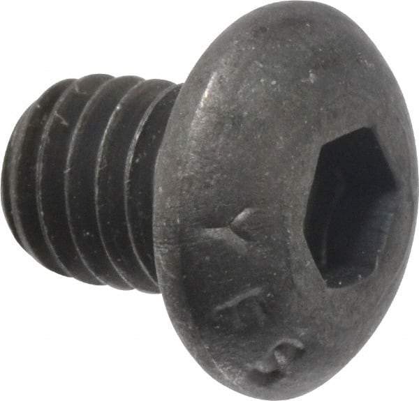 Value Collection - #10-32 UNF Hex Socket Drive, Button Screw - Alloy Steel, Black Oxide Finish, Fully Threaded, 1/4" Length Under Head - Caliber Tooling