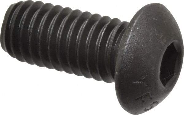 Value Collection - 3/8-16 UNC Hex Socket Drive, Button Screw - Alloy Steel, Black Oxide Finish, Fully Threaded, 7/8" Length Under Head - Caliber Tooling