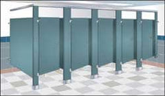 Bradley - Washroom Partition Steel Pilaster - 4 Inch Wide x 79-13/16 Inch High, ADA Compliant Stall Compatibility, Warm Gray - Caliber Tooling