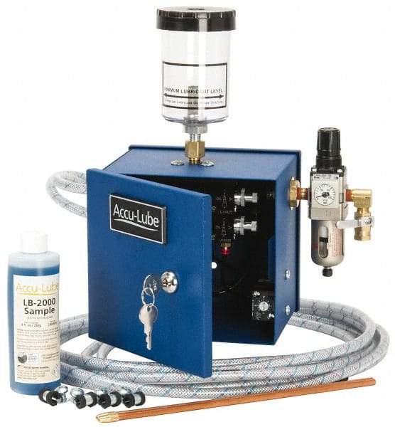 Accu-Lube - 2 Outlet, 10 Ounce Tank Capacity, Micro Lubricant System - 12' Coolant Line Length - Caliber Tooling