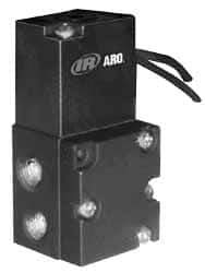 ARO/Ingersoll-Rand - 1/8", 4-Way Stacking Solenoid Valve with Speed Control - 12 VDC, 0.2 CV Rate, 2.4" High - Caliber Tooling