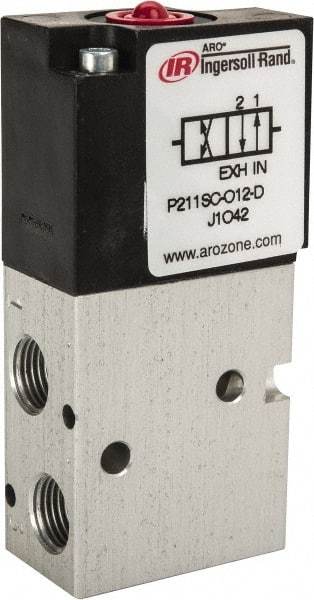 ARO/Ingersoll-Rand - 1/8", 3-Way Stacking Solenoid Valve - 120 VAC, 0.2 CV Rate, 2.4" High - Caliber Tooling