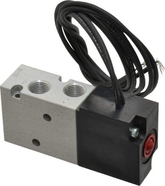 ARO/Ingersoll-Rand - 1/8", 4-Way Body Ported Stacking Solenoid Valve - 24 VDC, 0.2 CV Rate, 2.8" High - Caliber Tooling