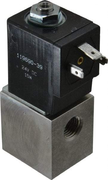 ARO/Ingersoll-Rand - 1/4", CAT Series 3-Way 2-Position Body Ported Stacking Solenoid Valve - 24 VDC, 0.2 CV Rate, 3-1/2" High - Caliber Tooling