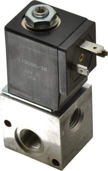 ARO/Ingersoll-Rand - 1/4", CAT Series 3-Way 2-Position Stacking Solenoid Valve - 12 VDC, 0.2 CV Rate, 3-1/2" High - Caliber Tooling