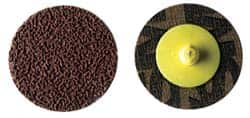 Made in USA - 3" Disc Diam, 240 Grit, Aluminum Oxide Quick Change Disc - Type S Attaching System, Coated, Brown, Very Fine Grade - Caliber Tooling