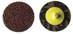 Made in USA - 1-1/2" Disc Diam, 320 Grit, Aluminum Oxide Quick Change Disc - Type R Attaching System, Coated, Brown, Extra Fine Grade - Caliber Tooling