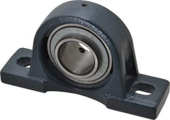 Value Collection - 1-7/16" ID, 3-21/32" OAW x 6-9/16" OAL x 3-21/32" OAH High Temperature Ball Bearing Pillow Block - 3,400 Lb Static Cap, 5,650 Lb Dyn Cap, 5" Btw Mnt Hole Ctrs, 1-7/8" Base-to-Ctr Ht, Cast Iron - Caliber Tooling