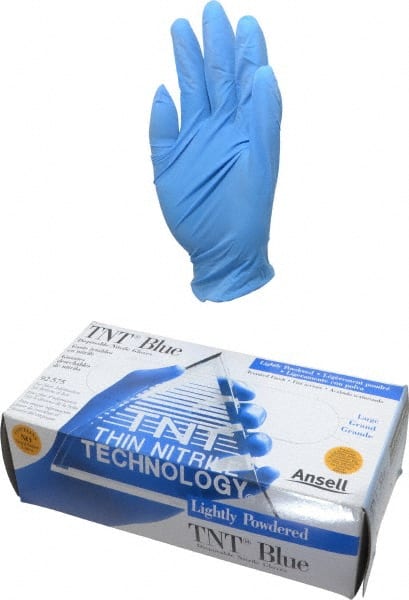 Ansell - Size L, 5 mil, Industrial Grade, Powdered Nitrile Disposable Gloves - Exact Industrial Supply