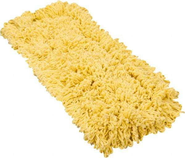 Rubbermaid - 24" Long x 5" Wide Yarn Blend Dust Mop Head - Envelope Connection, Yellow, Looped Head - Caliber Tooling