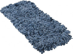 Rubbermaid - 18" Long x 5" Wide Yarn Blend Dust Mop Head - Slip-On/Slip-Through Backing, Blue, Twisted Loop Head - Caliber Tooling