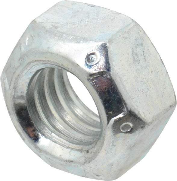 Value Collection - 7/16-14 UNC Grade C Hex Lock Nut with Distorted Thread - 11/16" Width Across Flats, 3/8" High, Cadmium Clear-Plated Finish - Caliber Tooling