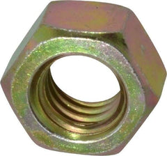 Value Collection - 7/16-14 UNC Steel Right Hand Hex Nut - 11/16" Across Flats, 3/8" High, Zinc Yellow Dichromate Finish - Caliber Tooling