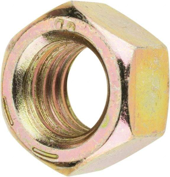 Value Collection - 1/2-13 UNC Steel Right Hand Hex Nut - 3/4" Across Flats, 7/16" High, Zinc Yellow Dichromate Finish - Caliber Tooling