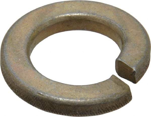 Value Collection - 5/8", 0.628" ID, 0.156" Thick Split Lock Washer - Grade 8 Steel, Zinc Yellow Dichromate Finish, 0.628" Min ID, 0.641" Max ID, 1.073" Max OD - Caliber Tooling