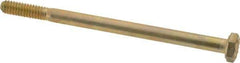 Made in USA - 1/4-20 UNC, 4" Length Under Head Hex Head Cap Screw - Partially Threaded, Grade 8 Alloy Steel, Zinc Yellow Dichromate Finish, 7/16" Hex - Caliber Tooling