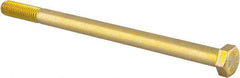 Made in USA - 1/2-13 UNC, 8" Length Under Head Hex Head Cap Screw - Partially Threaded, Grade 8 Alloy Steel, Zinc Yellow Dichromate Finish, 3/4" Hex - Caliber Tooling