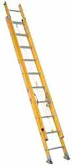 Made in USA - 24' High, Type IA Rating, Fiberglass Extension Ladder - Caliber Tooling