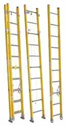 Made in USA - 20' High, Type IAA Rating, Fiberglass Extension Ladder - Caliber Tooling