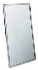 Made in USA - 18 Inch Wide x 36 Inch High, Theft Resistant Rectangular Glass Washroom Mirror - Stainless Steel Frame - Caliber Tooling