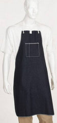 Ansell - 28 x 36" General Purpose Bib Apron - Denim, 14 oz Material, Blue, 1 Pocket, Tie Waist & Neck Strap Closure - Caliber Tooling