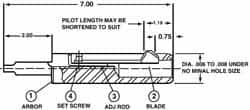 Cogsdill Tool - 1-3/4" Hole, No. 110 Blade, Type C Power Deburring Tool - One Piece, 7" OAL, 1.19" Pilot - Caliber Tooling