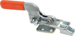 Lapeer - 700 Lb Capacity, Horizontal, U Hook, Flanged Base, Carbon Steel Pull Action Latch Clamp - 1-3/4" Drawing Movement, 5-3/8" OAL, Straight Handle - Caliber Tooling