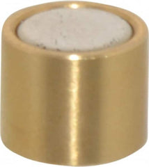 Mag-Mate - 5/16" Diam x 1/4" High, 1 Lb Average Pull Force, 2 Lb Max Pull Force, Neodymium Rare Earth Shielded Magnet - Brass Shield, 0.032" Shielding Wall Thickness - Caliber Tooling