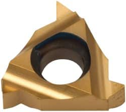 Hertel - 08IR Internal Right Hand ISO Laydown Threading Insert - Grade HG220TR, TiN Coated Carbide, 3/16" Inscribed Circle - Caliber Tooling