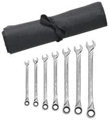 GearWrench - 7 Piece, 3/8" to 3/4", 12 Point Combination Wrench Set - Inch Measurement Standard, Full Polish Finish, Comes in Vinyl Pouch - Caliber Tooling