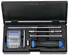 GearWrench - 26 Piece Ratcheting Screwdriver Set - Blade Sizes: Width 5/32, 3/16 & 1/4, Bit Sizes: Hex Inch 3/32, 1/8, 5/32, 3/16, 1/4 & 5/16, Philips #1 to #3, Torx T10, T15, T20, T25, T30 & T40 - Caliber Tooling