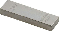 Mitutoyo - 0.147" Rectangular Steel Gage Block - Accuracy Grade AS-1, Includes Certificate of Inspection - Caliber Tooling