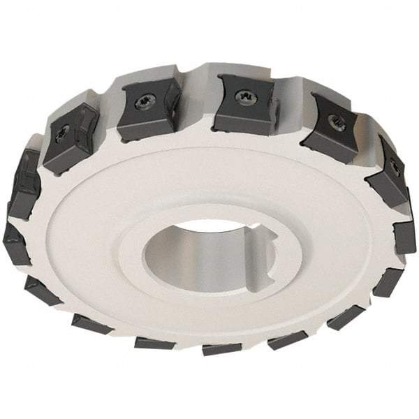 Iscar - Arbor Hole Connection, 0.5512" Cutting Width, 1.0236" Depth of Cut, 100mm Cutter Diam, 1.2598" Hole Diam, 12 Tooth Indexable Slotting Cutter - SSB-LN15 Toolholder, LN.. Insert, Right Hand Cutting Direction - Caliber Tooling