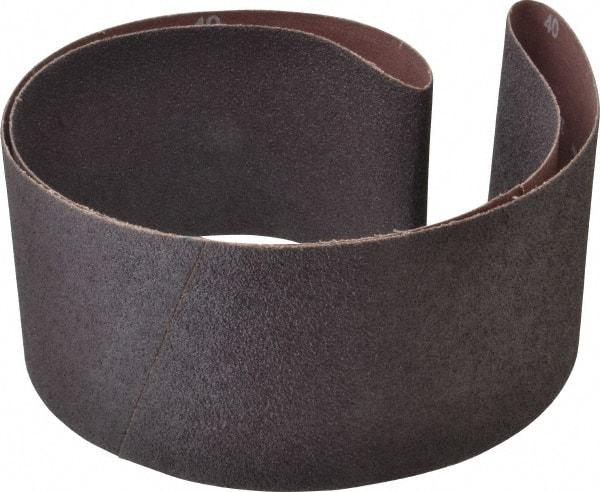 Norton - 4" Wide x 54" OAL, 40 Grit, Aluminum Oxide Abrasive Belt - Aluminum Oxide, Coarse, Coated, X Weighted Cloth Backing, Series R228 - Caliber Tooling