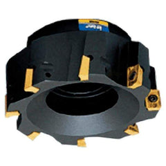 Iscar - 10 Inserts, 10" Cut Diam, 2-1/2" Arbor Diam, 0.56" Max Depth of Cut, Indexable Square-Shoulder Face Mill - 0/90° Lead Angle, 2-1/2" High, HM 90 ADKT 1505... Insert Compatibility, Series HM90 - Caliber Tooling