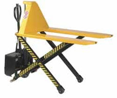 Wesco Industrial Products - 3,000 Lb Capacity, 31" Lift Height, Battery Operated Electric Pallet Lifter - 3-1/3" Lowered Height, 45" Fork Length, 27" Overall Width - Caliber Tooling