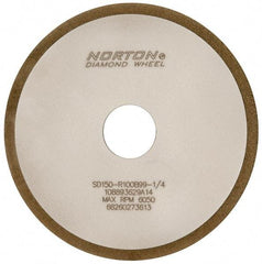 Norton - 6" Diam x 1-1/4" Hole x 1/8" Thick, 150 Grit Surface Grinding Wheel - Diamond, Type 1A1, Very Fine Grade, Resinoid Bond - Caliber Tooling