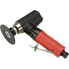 Autobrade Red - 3" Max Disc, 20,000 RPM, Pneumatic Handheld Disc Sander - 22 CFM, 1/4 NPT Inlet, 0.5 hp, 90 psi - Caliber Tooling