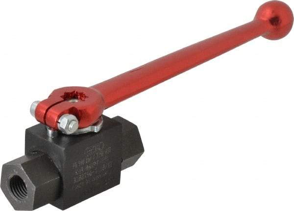 HYDAC - 1/4" Pipe, Carbon Steel Standard Ball Valve - 1 Piece, FNPT x FNPT Ends, Lever Handle, 7,250 WOG - Caliber Tooling