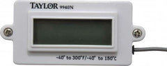 Taylor - -40 to 300°F Digital Panel Thermometer - LCD Display, 1.5 Volts - Caliber Tooling