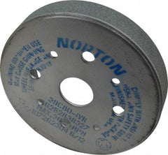 Norton - 6" Diam, 4" Hole Size, 1" Overall Thickness, 80 Grit, Type 2 Tool & Cutter Grinding Wheel - Medium Grade, Silicon Carbide, I Hardness, Vitrified Bond, 3,600 RPM - Caliber Tooling