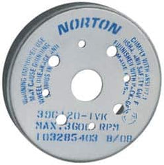 Norton - 6" Diam, 1-1/4" Hole Size, 1" Overall Thickness, 100 Grit, Type 2 Tool & Cutter Grinding Wheel - Fine Grade, Silicon Carbide, H Hardness - Caliber Tooling