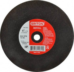 Made in USA - 6" 46 Grit Aluminum Oxide Cutoff Wheel - 1/16" Thick, 1/2" Arbor, 10,186 Max RPM, Use with Circular Saws - Caliber Tooling