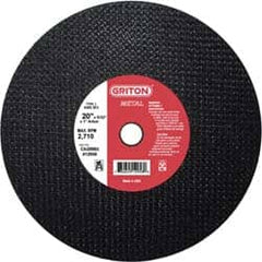 Made in USA - 20" 36 Grit Aluminum Oxide Cutoff Wheel - 5/32" Thick, 1" Arbor, 2,710 Max RPM, Use with Stationary Tools - Caliber Tooling