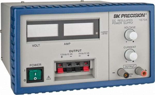 B&K Precision - 165 Watt, 0 to 3 Amp, 0 to 30V, 12V, 5V Output, Power Supply - 3 Outputs, 8-1/2 Inch Wide x 9-1/2 Inch Deep x 4.9 Inch High, 32 to 104°F, 3 Digit, LCD Display - Caliber Tooling