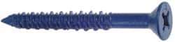 Made in USA - 1/4" Diam, 5" OAL, Phillips Drive, Concrete Screw & Masonry Fastener - Steel, Blue Climaseal Finish, Includes Drill Bit - Caliber Tooling