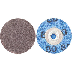 Quick-Change Disc: Speed-Lok TS, 1-1/2″ Disc Dia, 80 Grit, Aluminum Oxide, Coated Brown, Cloth Backed